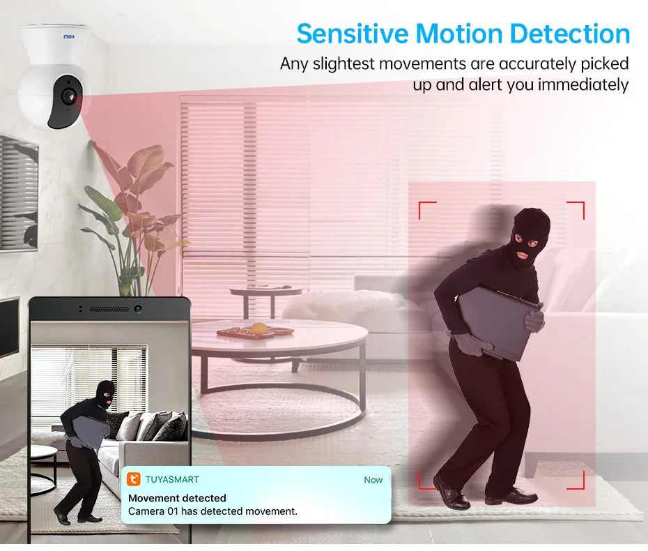 KERUI 5MP 4K Mini WiFi Camera – Tuya Smart AI Indoor Security