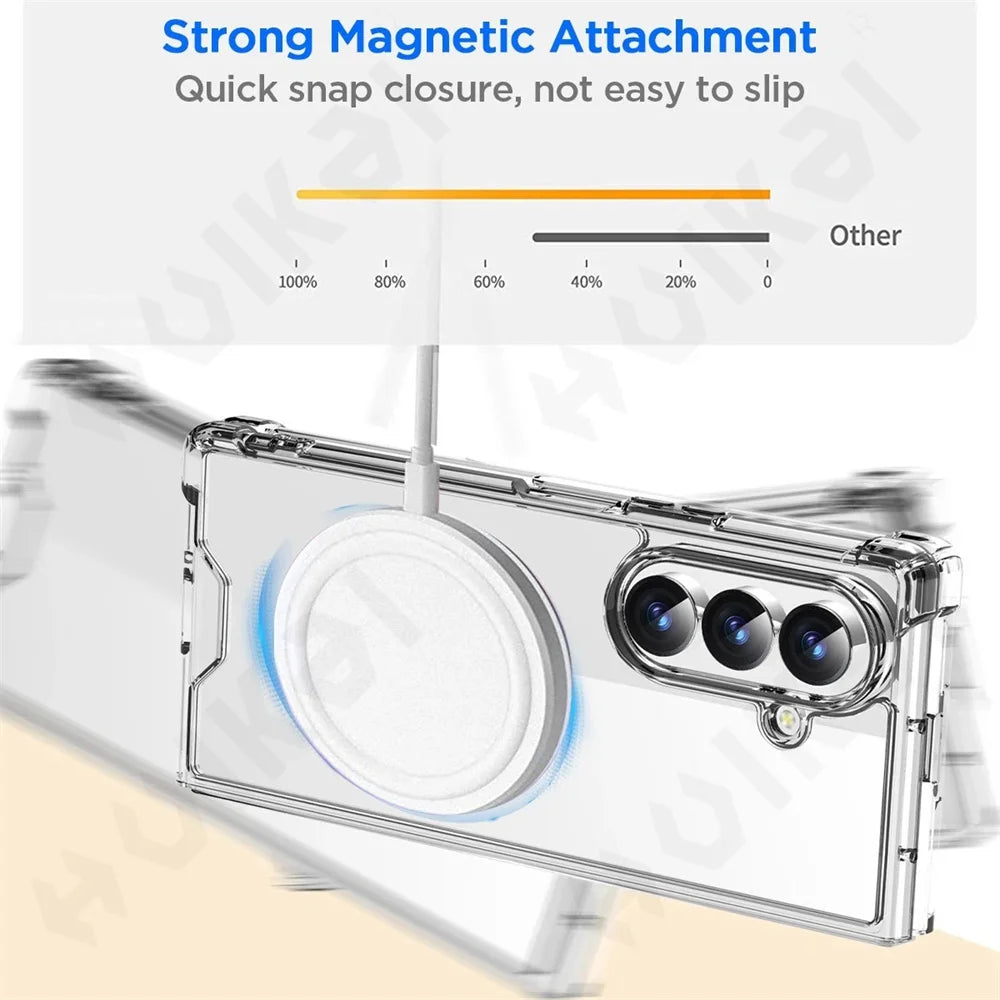 Transparent Magnetic Shockproof Case – Samsung Galaxy Z Fold 3–7
