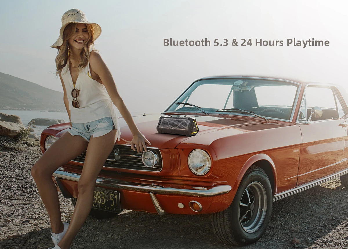 MLOVE P3 Outdoor Bluetooth Speaker – 40W, IPX7 Waterproof, RGB Light