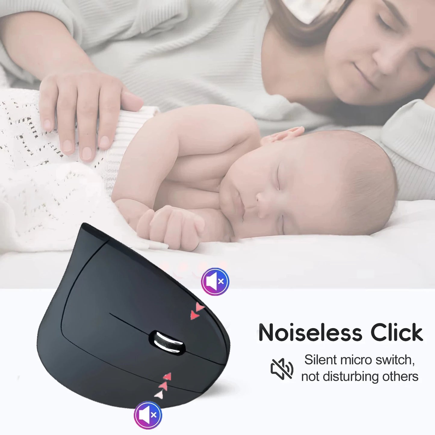 Vertical Ergonomic Mouse – Dual Mode 2.4G & Bluetooth, RGB, Silent 1600DPI