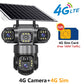 Solar 4G Outdoor Security Camera – 3 Lens, 10X Zoom, Night Vision