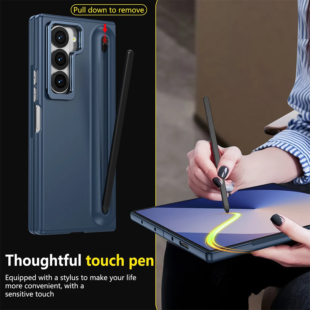 Galaxy Z Fold 4–7 Case – Metal Stand, S Pen Slot & Screen Guard