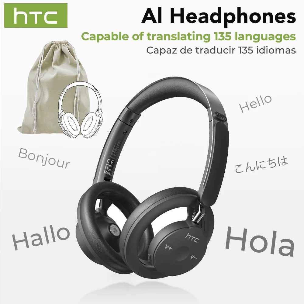 HTC HP06 Bluetooth 6.0 Wireless Open-Ear Headphones – Foldable & Lightweight