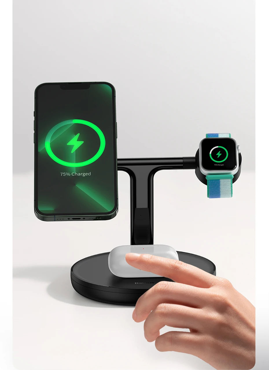 Baseus 3-in-1 20W Magnetic Wireless Charger – iPhone, AirPods & Apple Watch