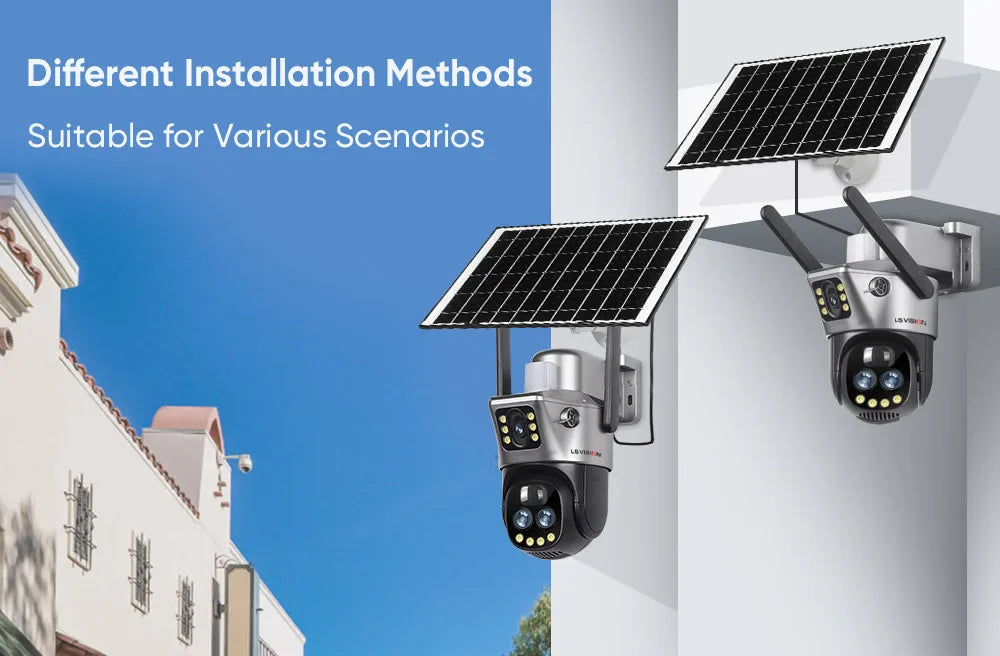 LS Vision V380 Dual Lens Solar Camera – 8MP 4K, 10X Zoom, WiFi/4G