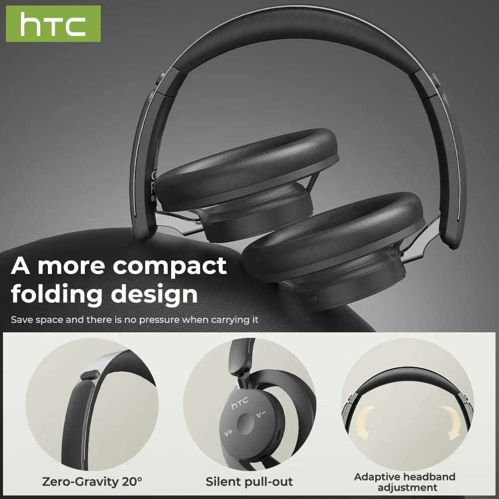 HTC HP06 Bluetooth 6.0 Wireless Open-Ear Headphones – Foldable & Lightweight