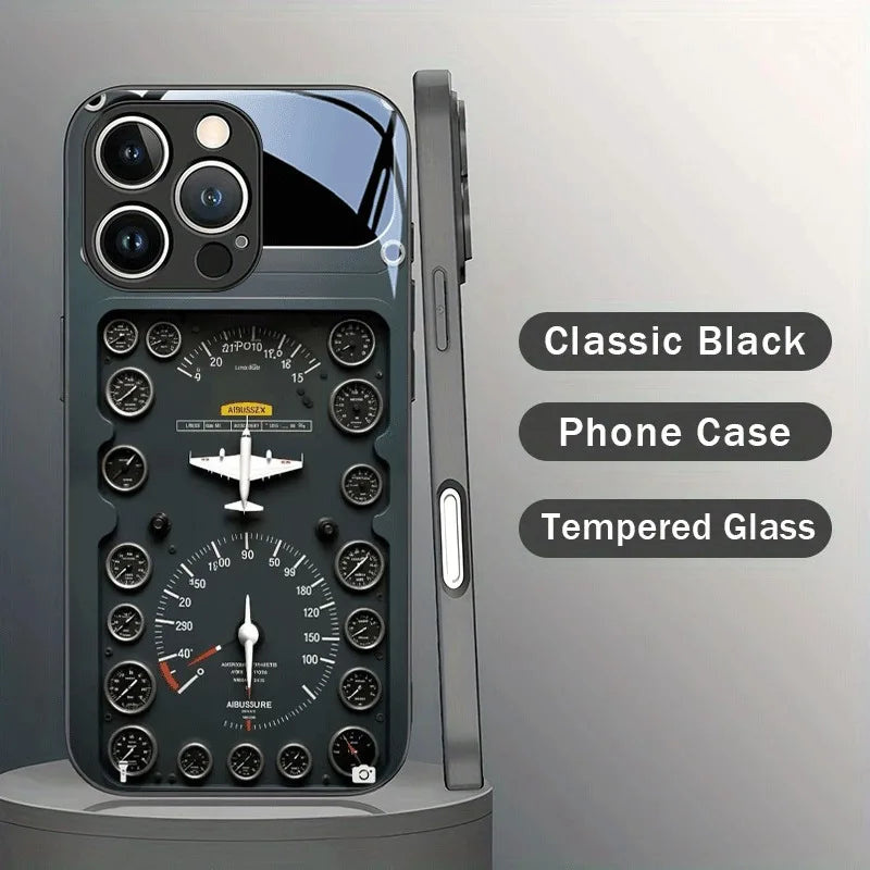 Retro Aviation Glass iPhone Case – Full Series Coverage (iPhone 7–17/Air)