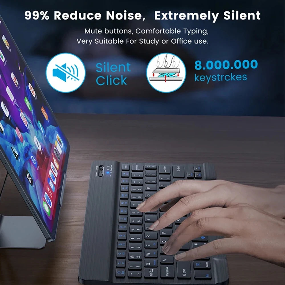 RGB Backlit Bluetooth Keyboard & Mouse – 10-Inch Wireless for Tablet/Laptop