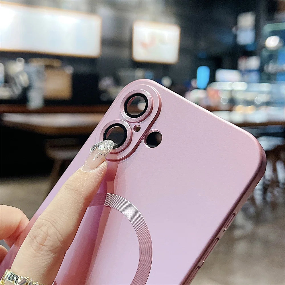 Matte Soft Silicone MagSafe Case – Shockproof TPU for iPhone 11–16 Pro/Max