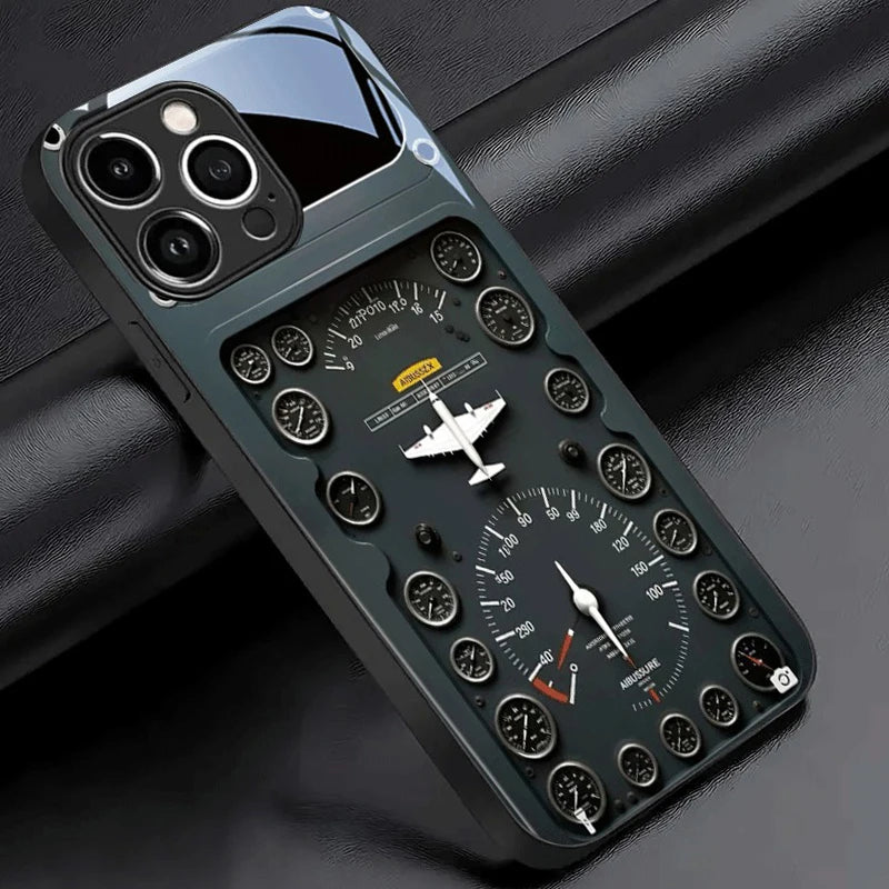 Retro Aviation Glass iPhone Case – Full Series Coverage (iPhone 7–17/Air)