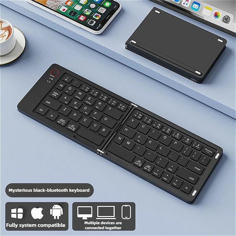 MINGCVIL Mini Foldable Bluetooth Keyboard – Slim, Portable, Rechargeable