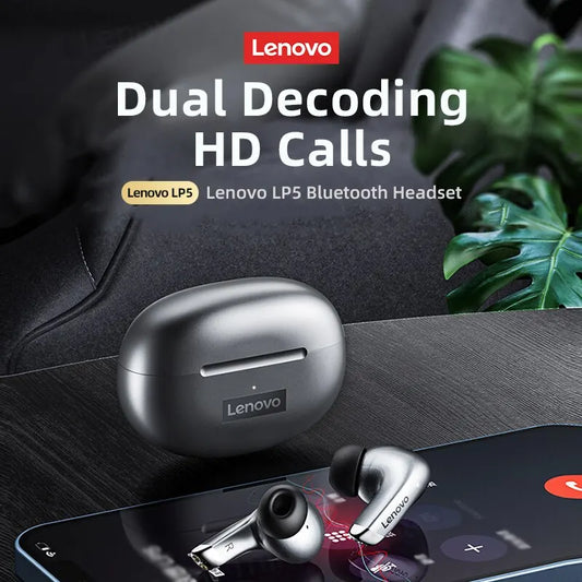 Lenovo LP5 Wireless Bluetooth Earbuds – HiFi, Sports, Waterproof with Mic