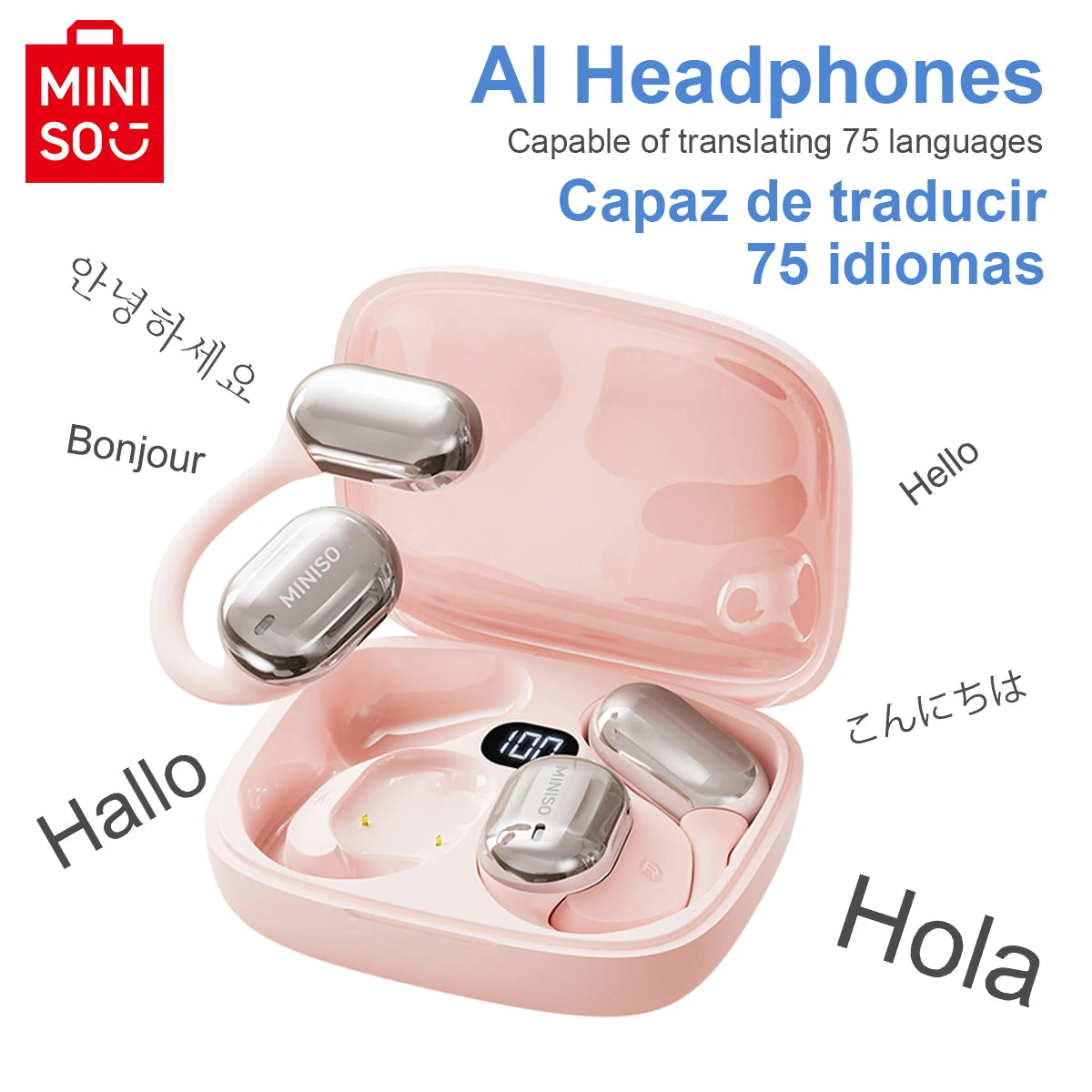 MINISO MS162 Translator Earphones – Face-to-Face Bluetooth Wireless Headset