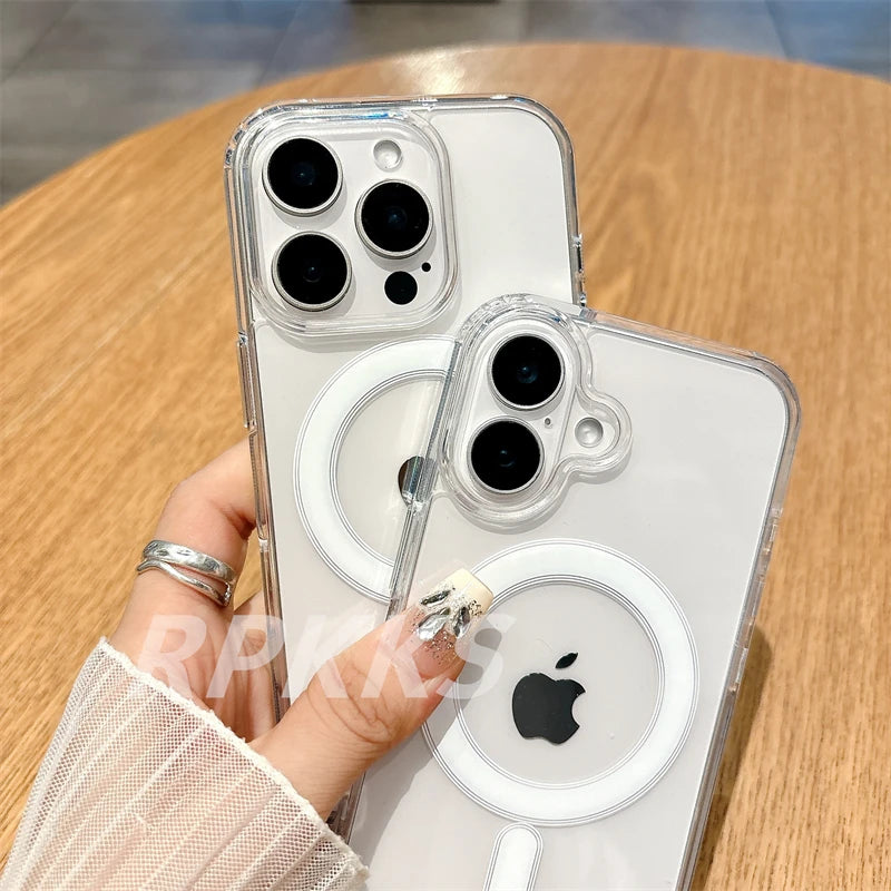 Transparent MagSafe Wireless Charging Case – For iPhone 11–17 Series