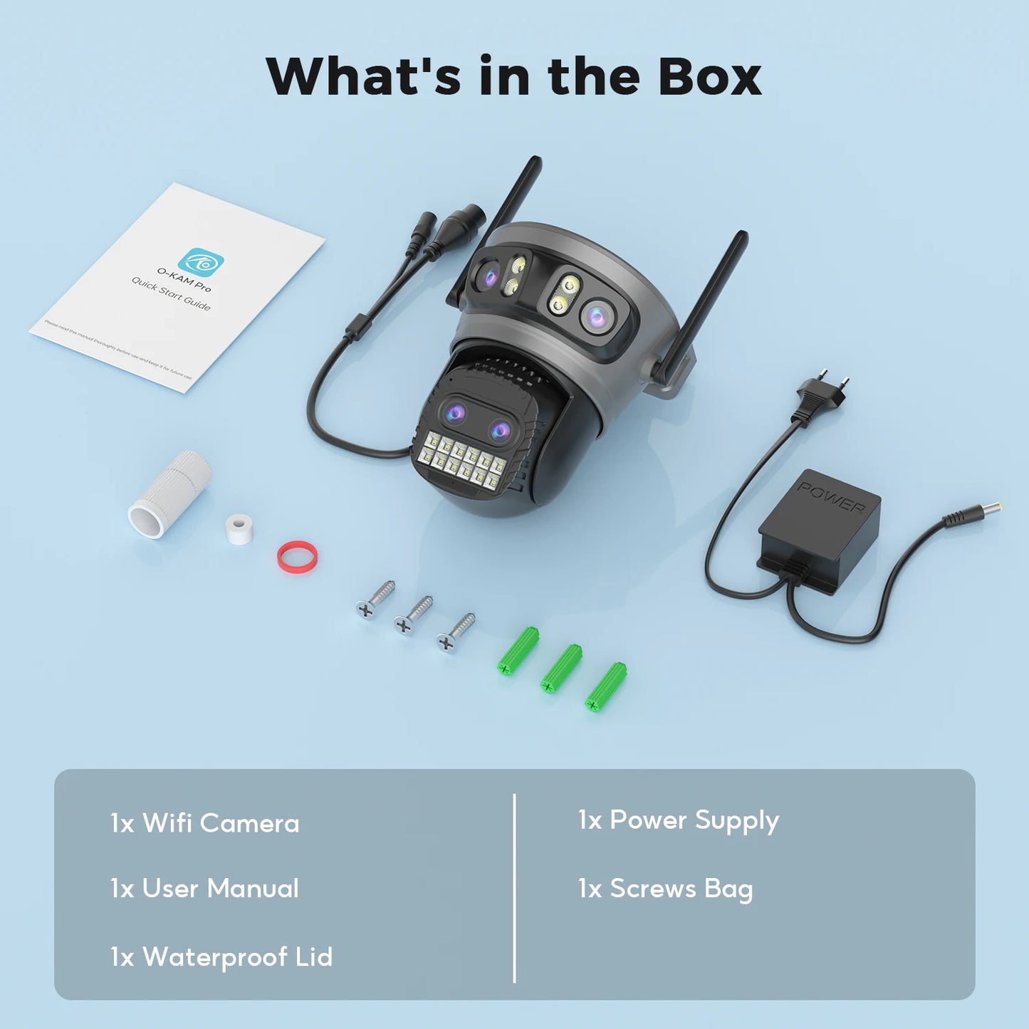 20MP Outdoor WiFi Camera – 4 Lens, 10X Zoom, Auto Tracking