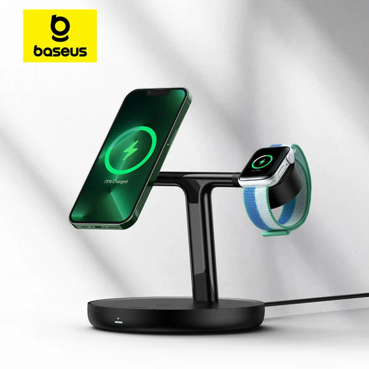 Baseus 3-in-1 20W Magnetic Wireless Charger – iPhone, AirPods & Apple Watch