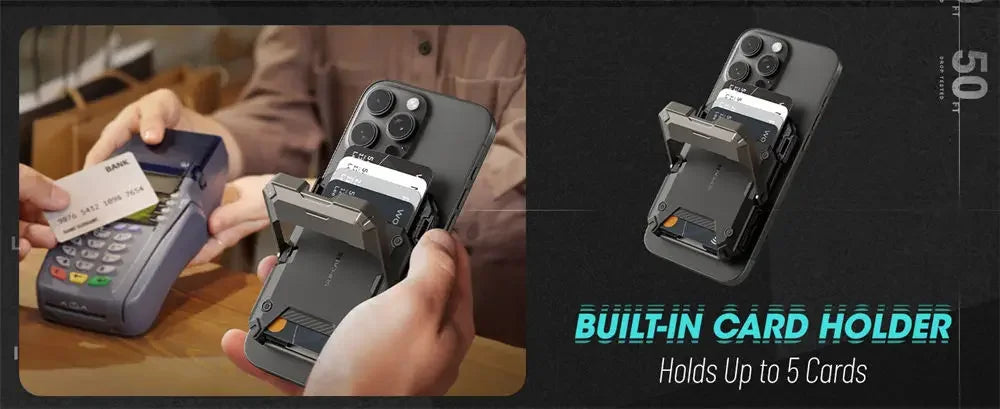 SUPCASE Magnetic Tripod Phone Stand – Credit Card Holder, MagSafe Compatible