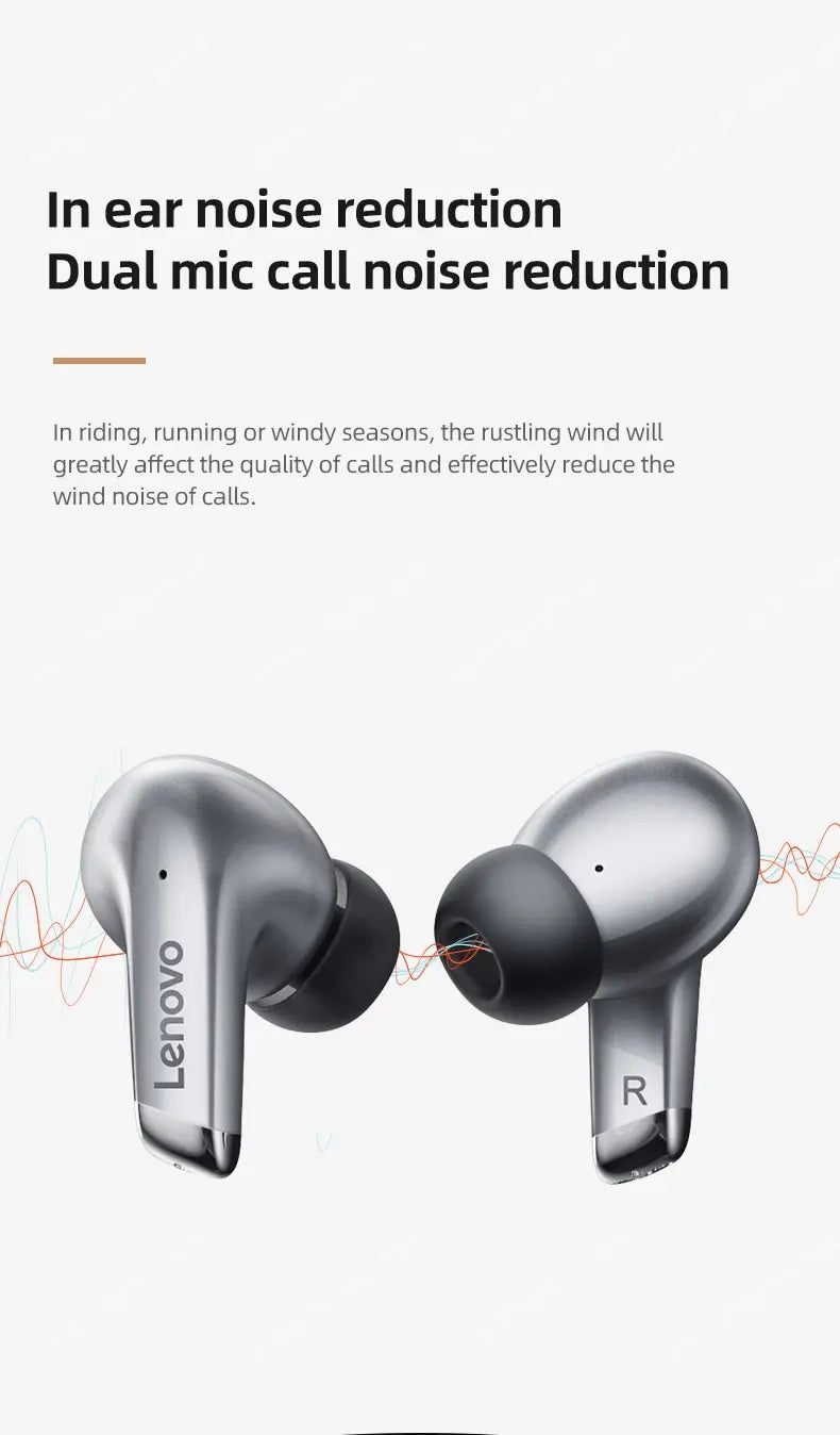 Lenovo LP5 Wireless Bluetooth Earbuds – HiFi, Sports, Waterproof with Mic
