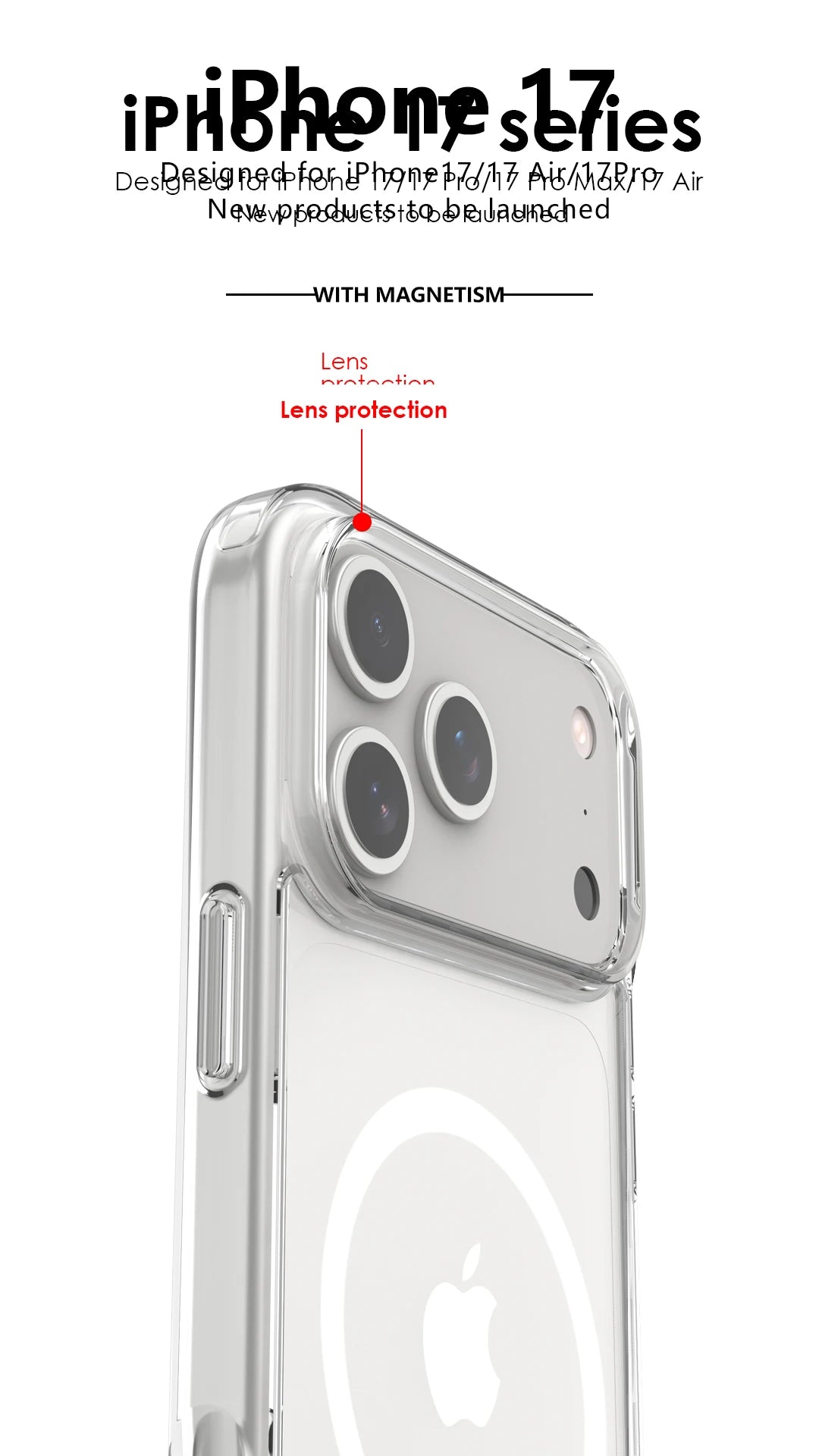 Shockproof Clear Magnetic iPhone Case – MagSafe & Wireless Charging (iPhone 17 Air/Pro Max)