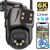 6K 9MP Outdoor WiFi Camera – Triple Lens, Dual Screen, PTZ Auto Tracking