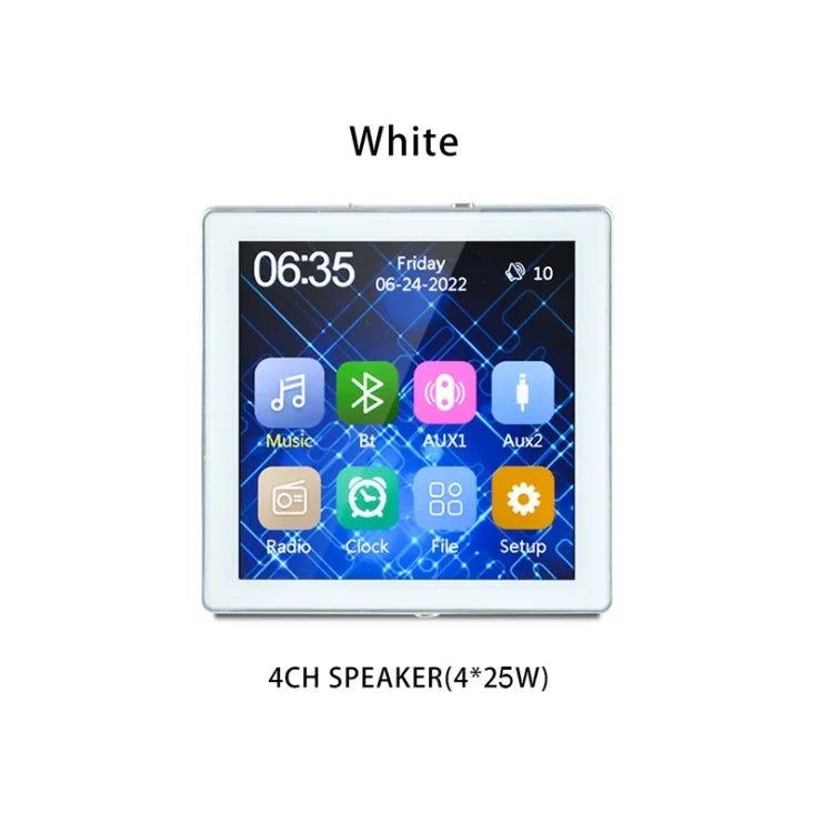 Mini Touch Screen Bluetooth Wall Amplifier – 4×25W Stereo PA System