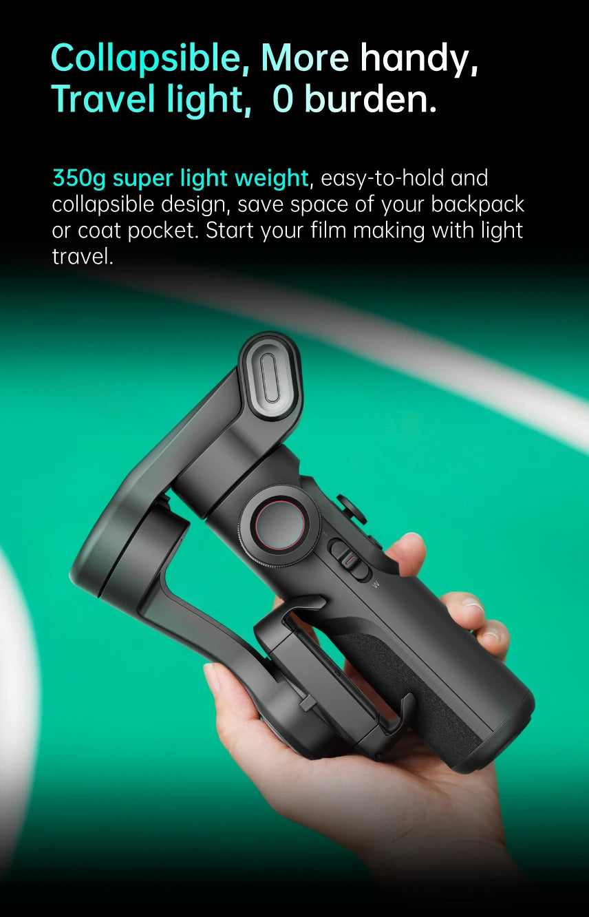 AOCHUAN 3-Axis Handheld Gimbal – SmartXE for iPhone & Android, AI Face Tracking