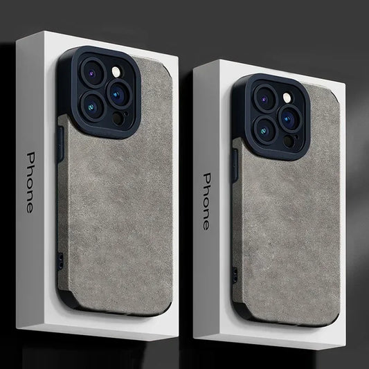 Fashion Fur Leather Phone Case – Full Lens Protection for iPhone 11–16 Pro/Max