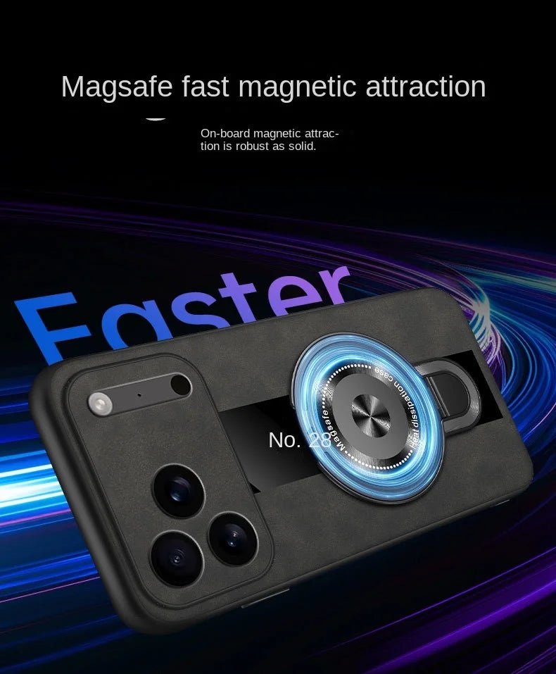 Matte Fiber iPhone Case – MagSafe & Magnetic Stand (iPhone 14–17 Pro Max/Air)