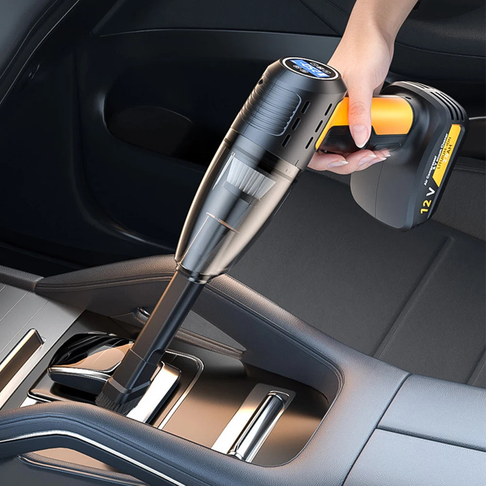 4-in-1 Car Vacuum & Tire Inflator – Cordless, LED, Strong Suction