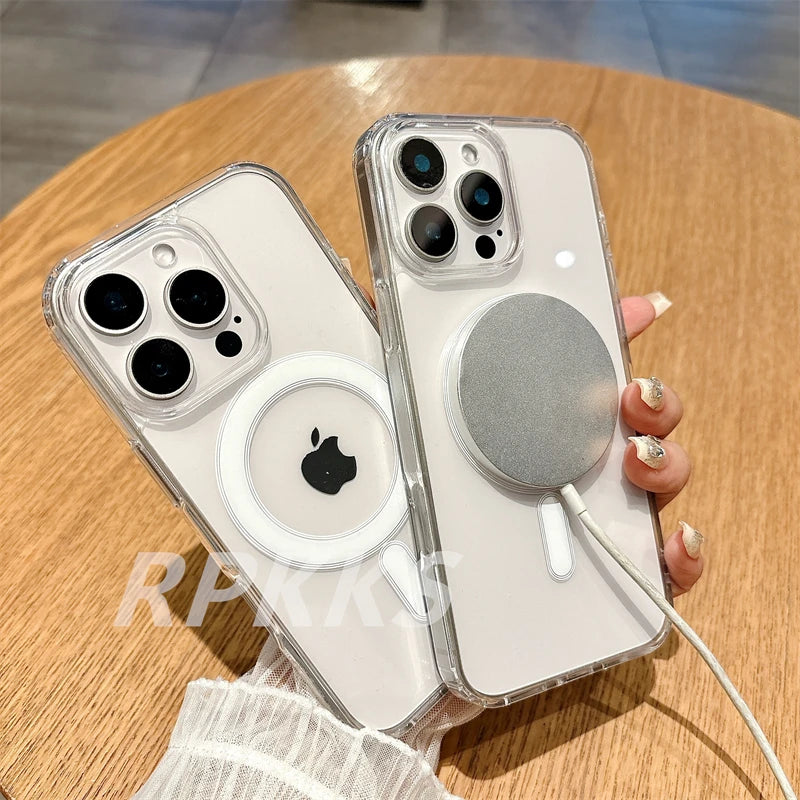Transparent MagSafe Wireless Charging Case – For iPhone 11–17 Series