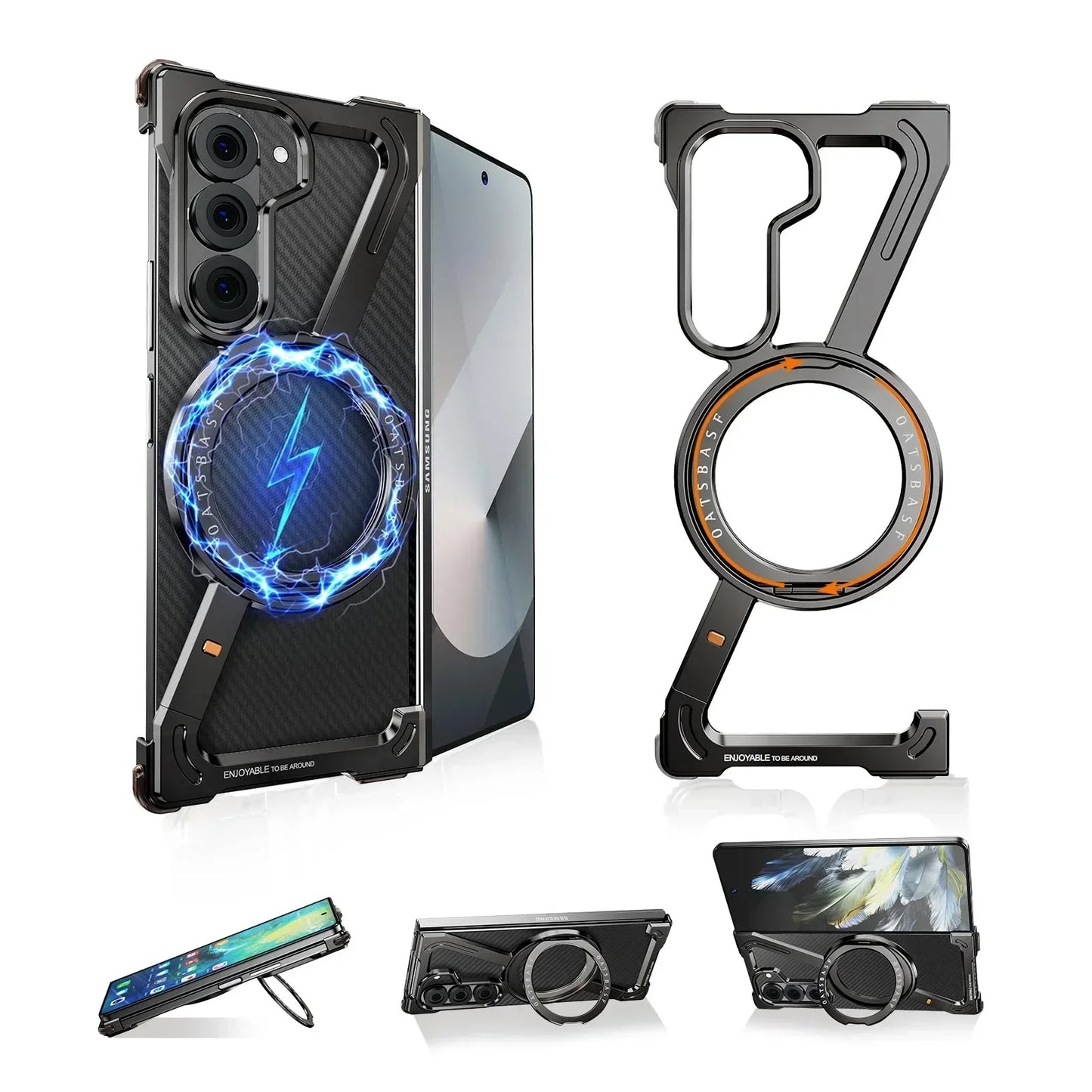 Samsung Z Fold 7 Case – Frameless, Magnetic Stand & Shockproof