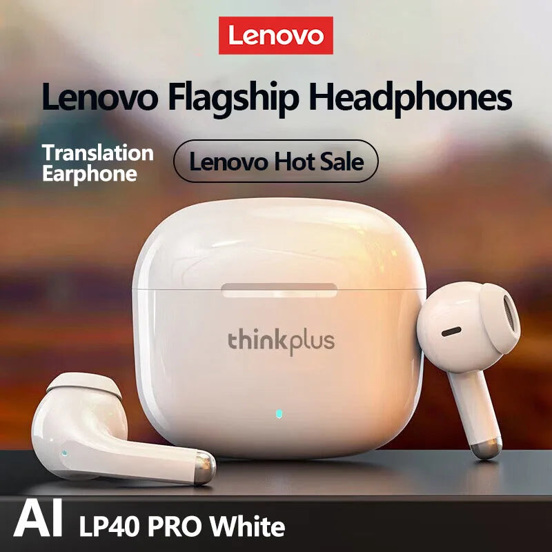 Lenovo LP40 Pro TWS Earbuds – Real-Time Translation, Bluetooth, AI, Travel
