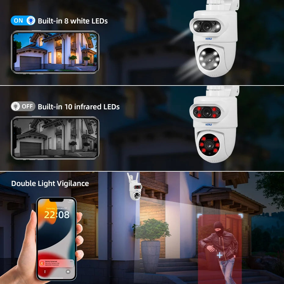 KERUI 5K 10MP Dual Lens WiFi Camera – Smart PTZ Outdoor Security