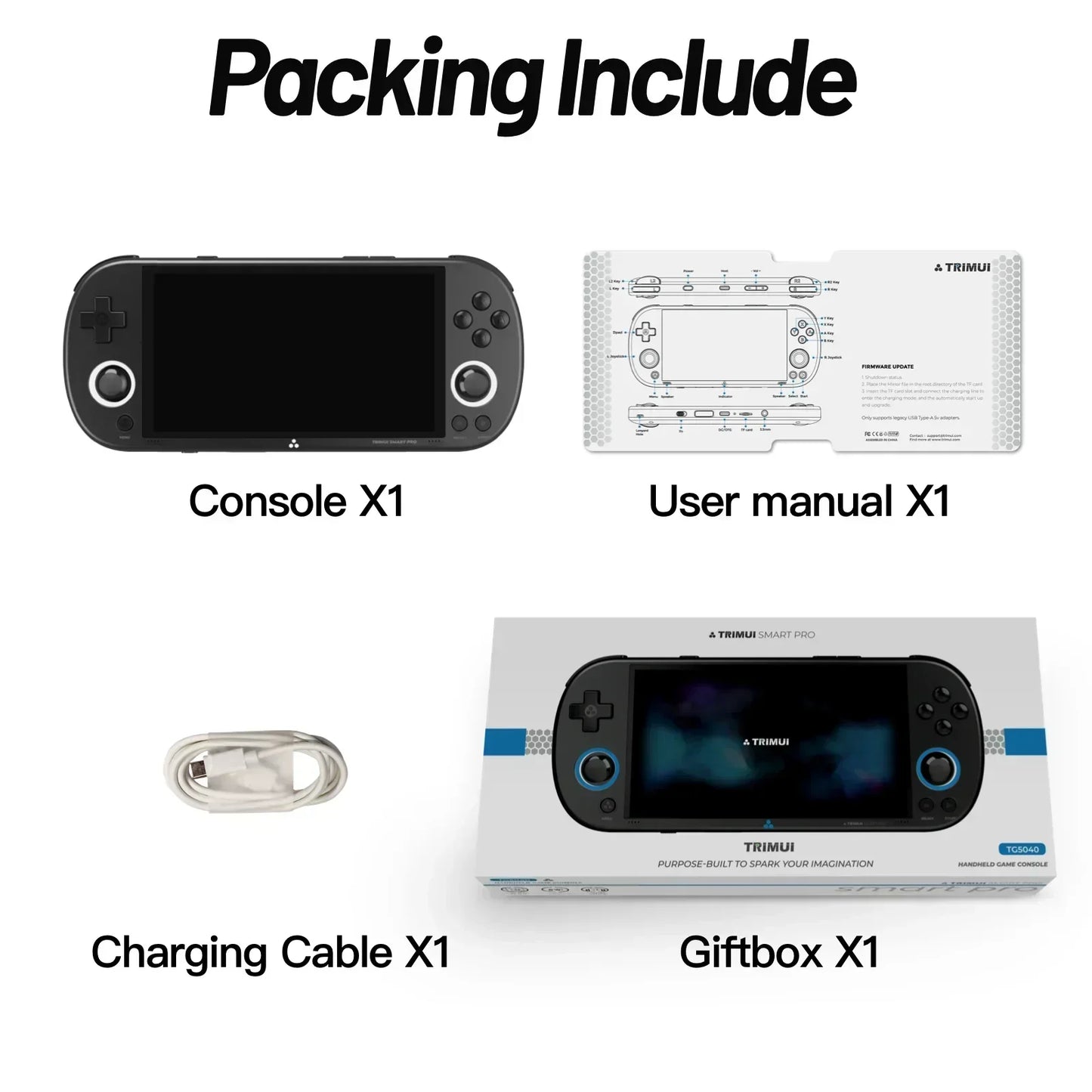 Trimui Smart Pro Handheld Console – 4.96'' IPS, Linux, Retro Gaming