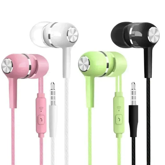 3.5mm Wired In-Ear Headphones – Bass, HiFi Stereo, Mic, Inline Control