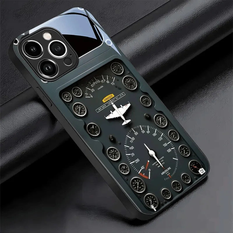 Retro Aviation Glass iPhone Case – Full Series Coverage (iPhone 7–17/Air)