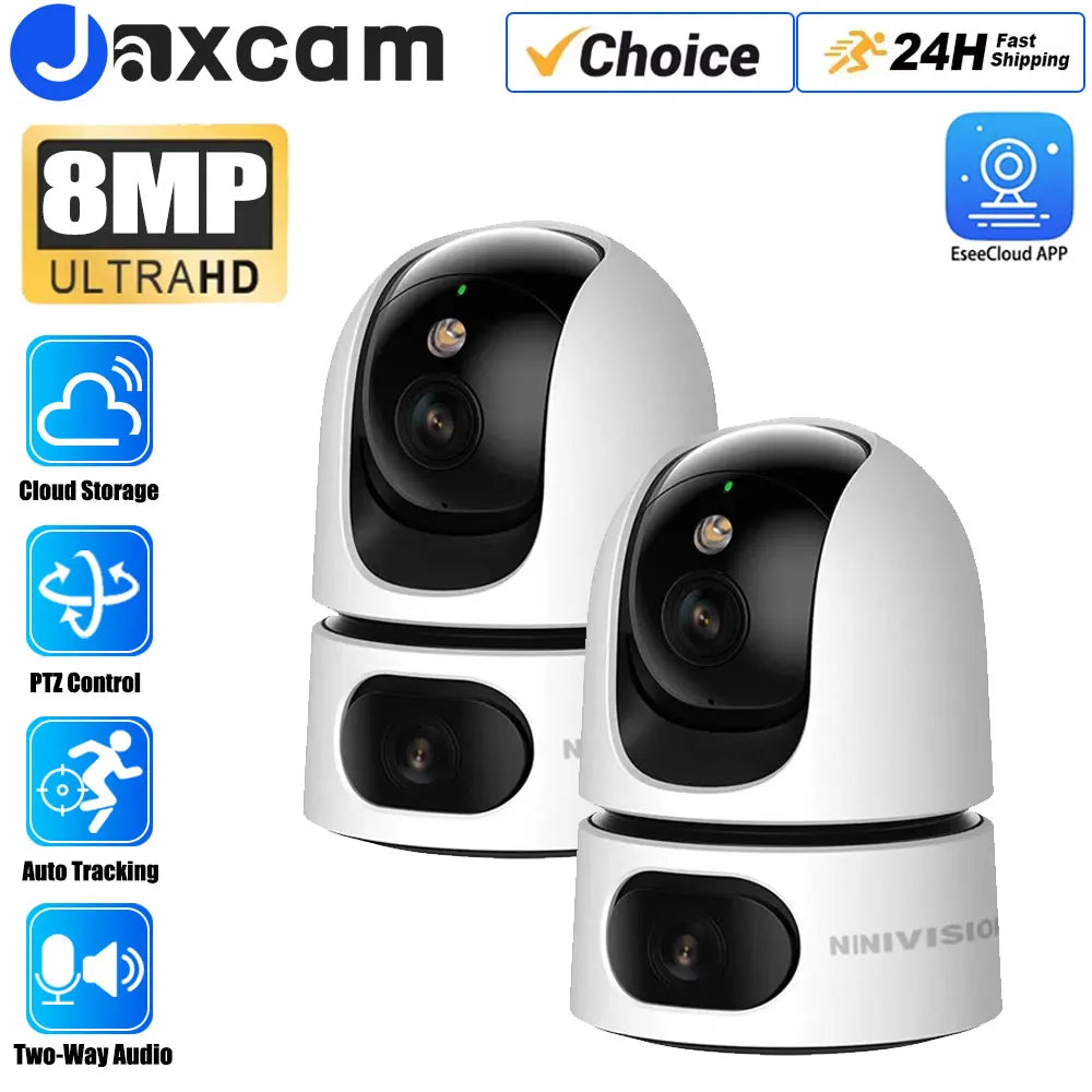 Dual Lens 4K 8MP WiFi PTZ Camera – 10X Zoom, Auto Tracking, Indoor Security
