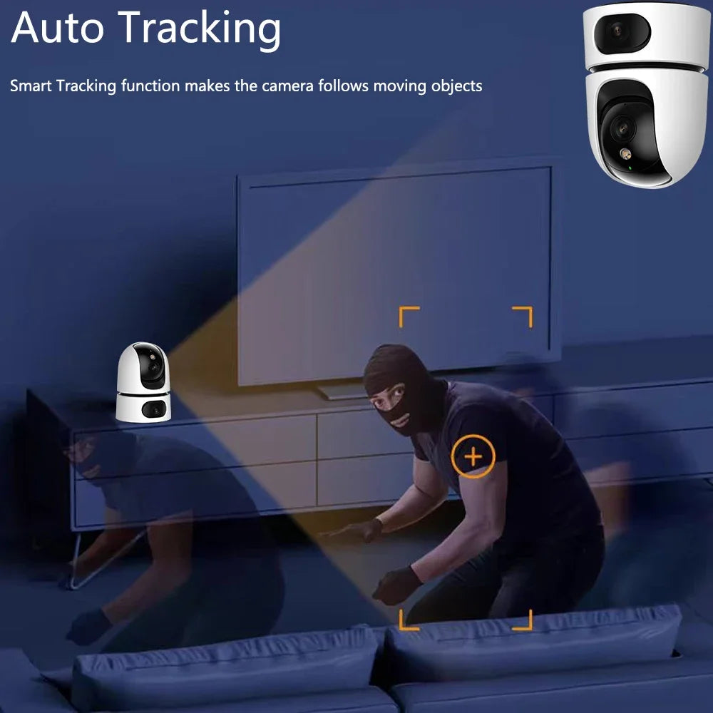 Dual Lens 4K 8MP WiFi PTZ Camera – 10X Zoom, Auto Tracking, Indoor Security