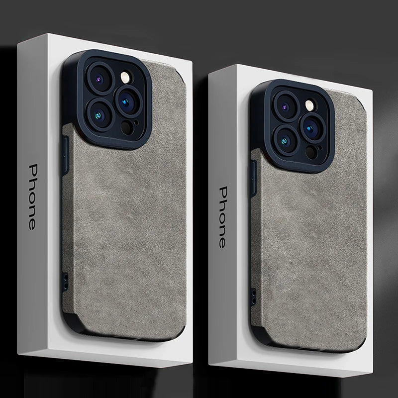 Fashion Fur Leather Phone Case – Full Lens Protection for iPhone 11–16 Pro/Max