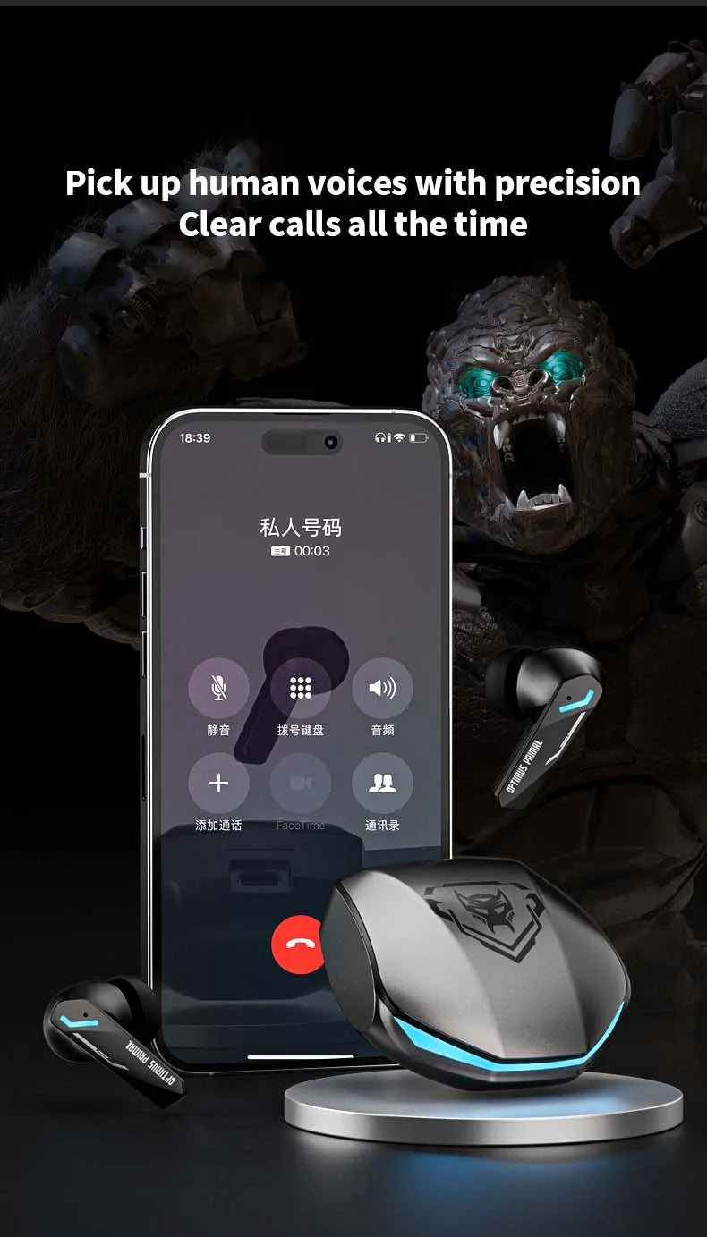 Transformers TF-T10 Bluetooth Earphones – Gaming, Low Latency, Dual Mode