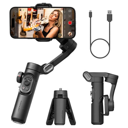 AOCHUAN 3-Axis Handheld Gimbal – SmartXE for iPhone & Android, AI Face Tracking