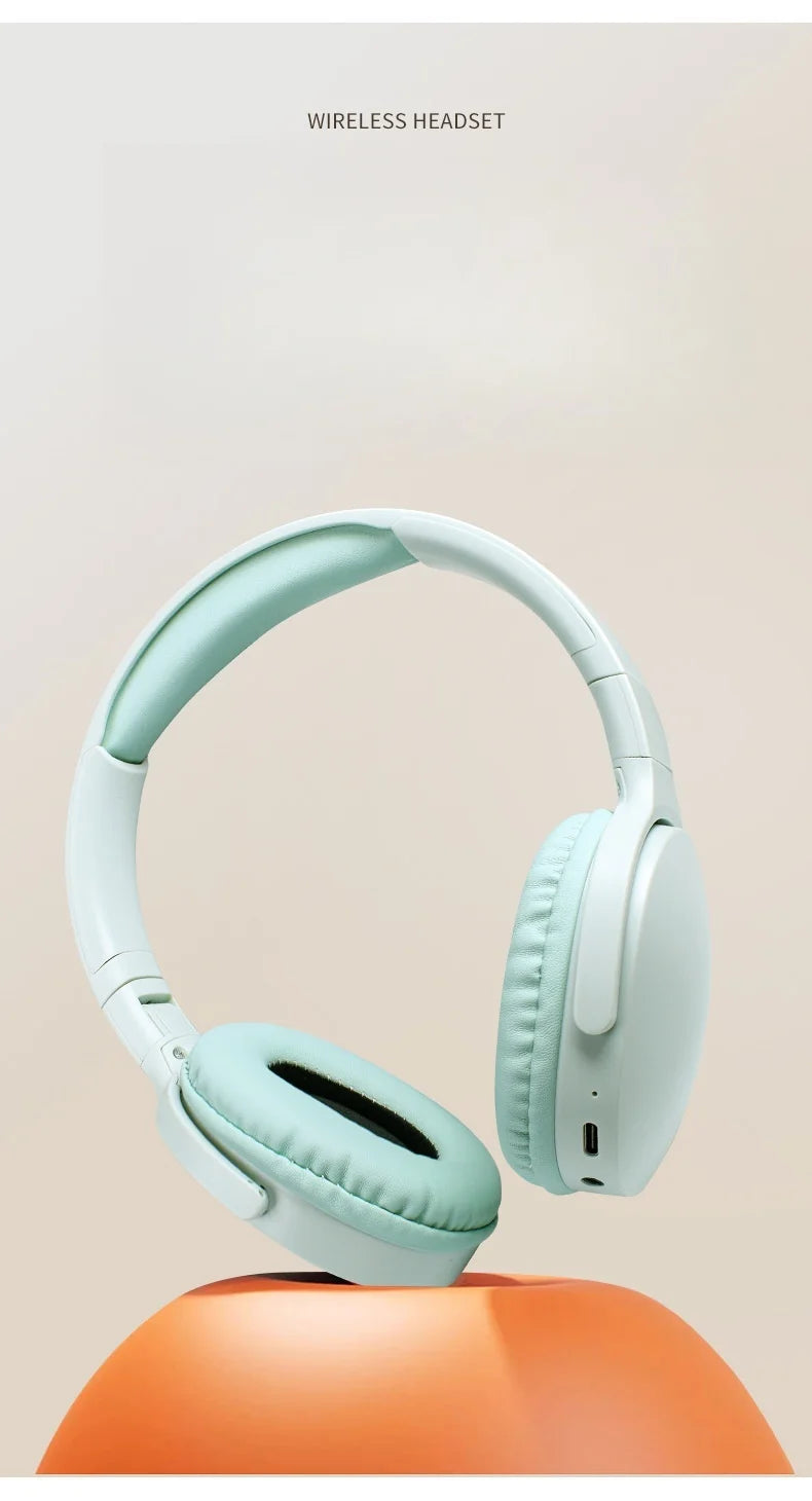 Fashion Bluetooth Over-Ear Headphones – Deep Bass, Sports Stereo, Long Battery