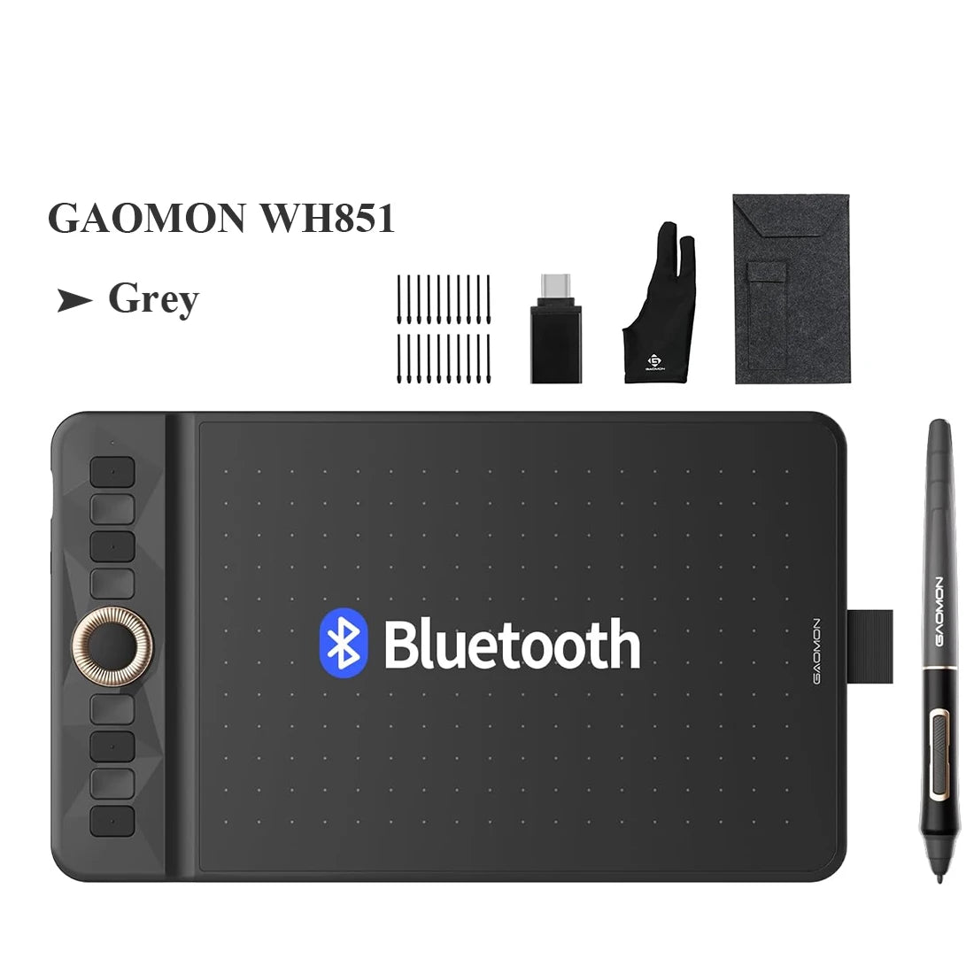 GAOMON WH851 Wireless Graphics Tablet – 16K Pen Pressure, 8x5'' Drawing Pad