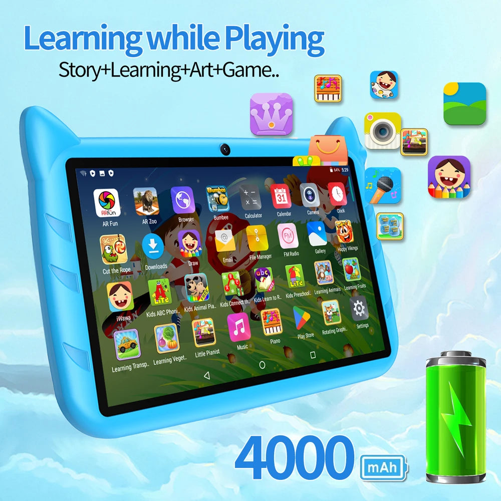 7'' Kids Tablet – Global 5G, Quad Core Android, 4GB+64GB, Educational