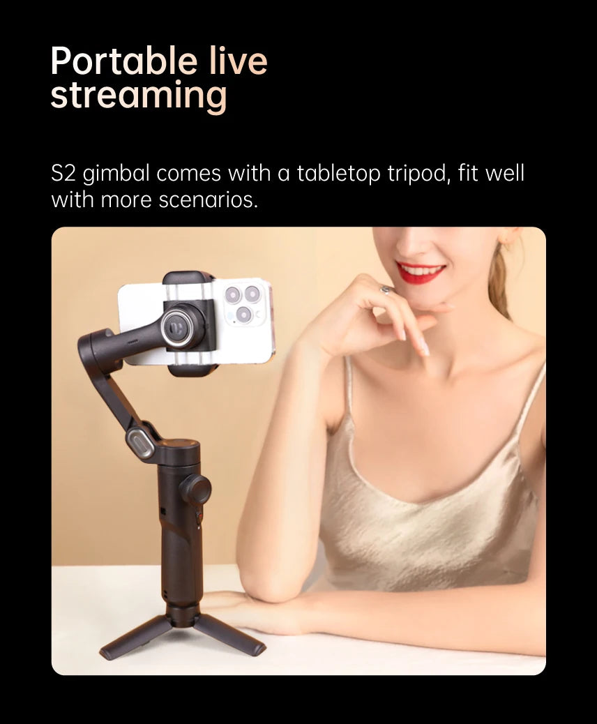 AOCHUAN 3-Axis Handheld Gimbal – SmartXE for iPhone & Android, AI Face Tracking