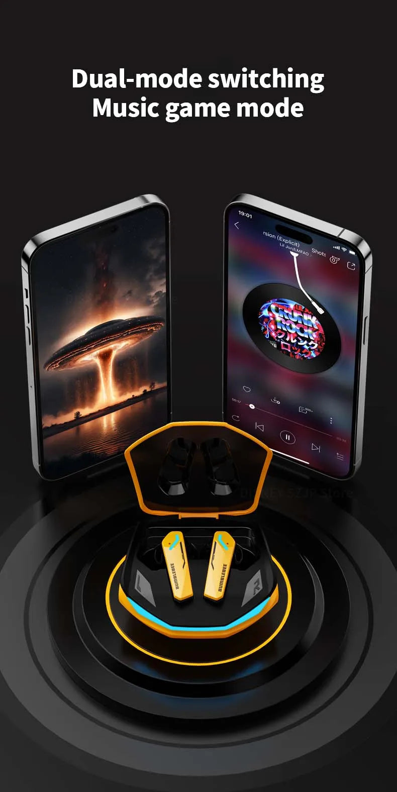 Transformers TF-T10 Bluetooth Earphones – Gaming, Low Latency, Dual Mode