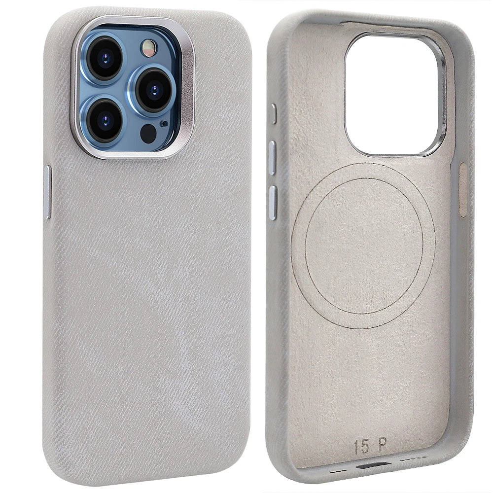 Full-Wrap Magnetic Alcantara Case – Luxury Suede Leather for iPhone 16 Pro/Max