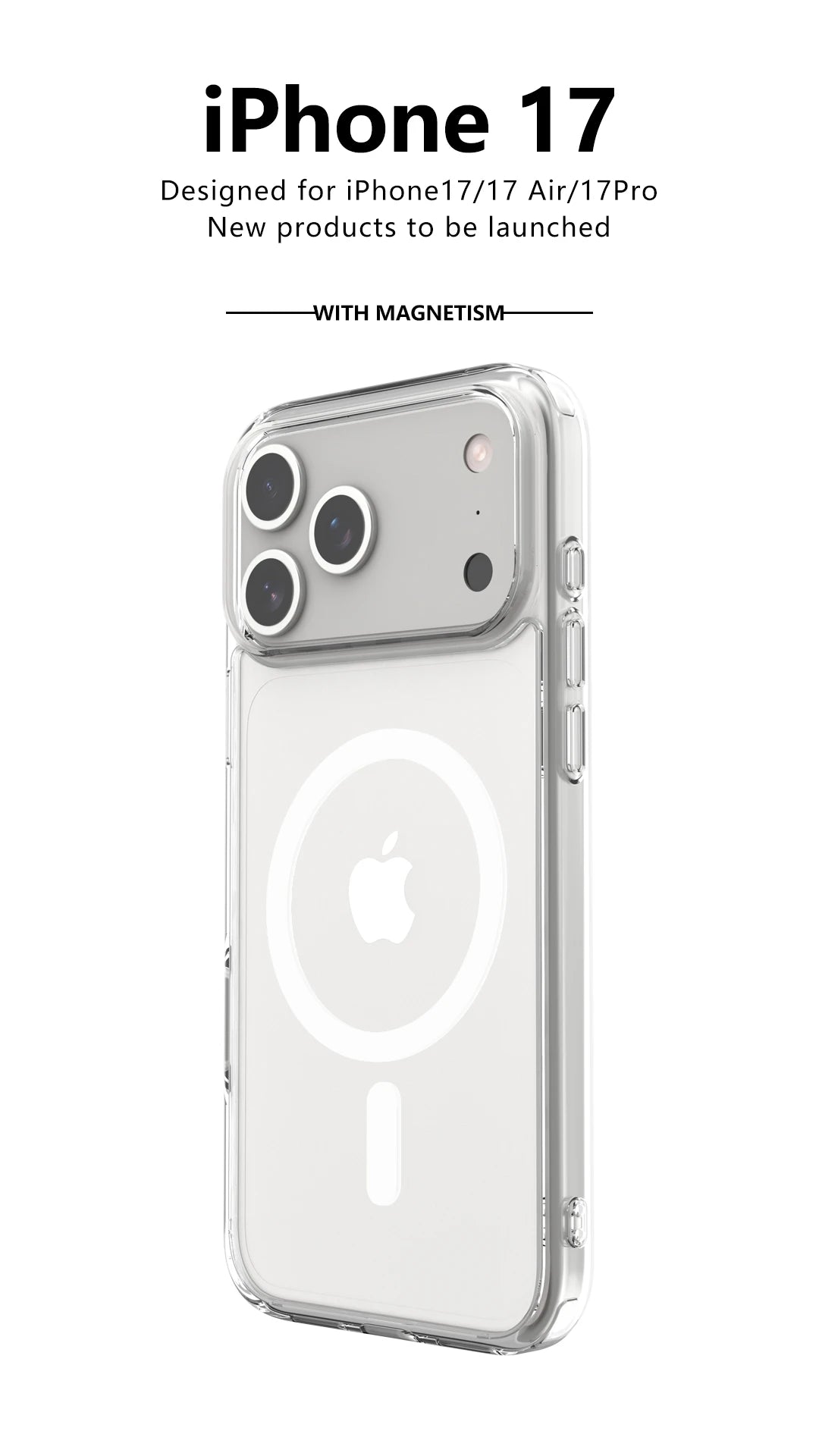 Shockproof Clear Magnetic iPhone Case – MagSafe & Wireless Charging (iPhone 17 Air/Pro Max)