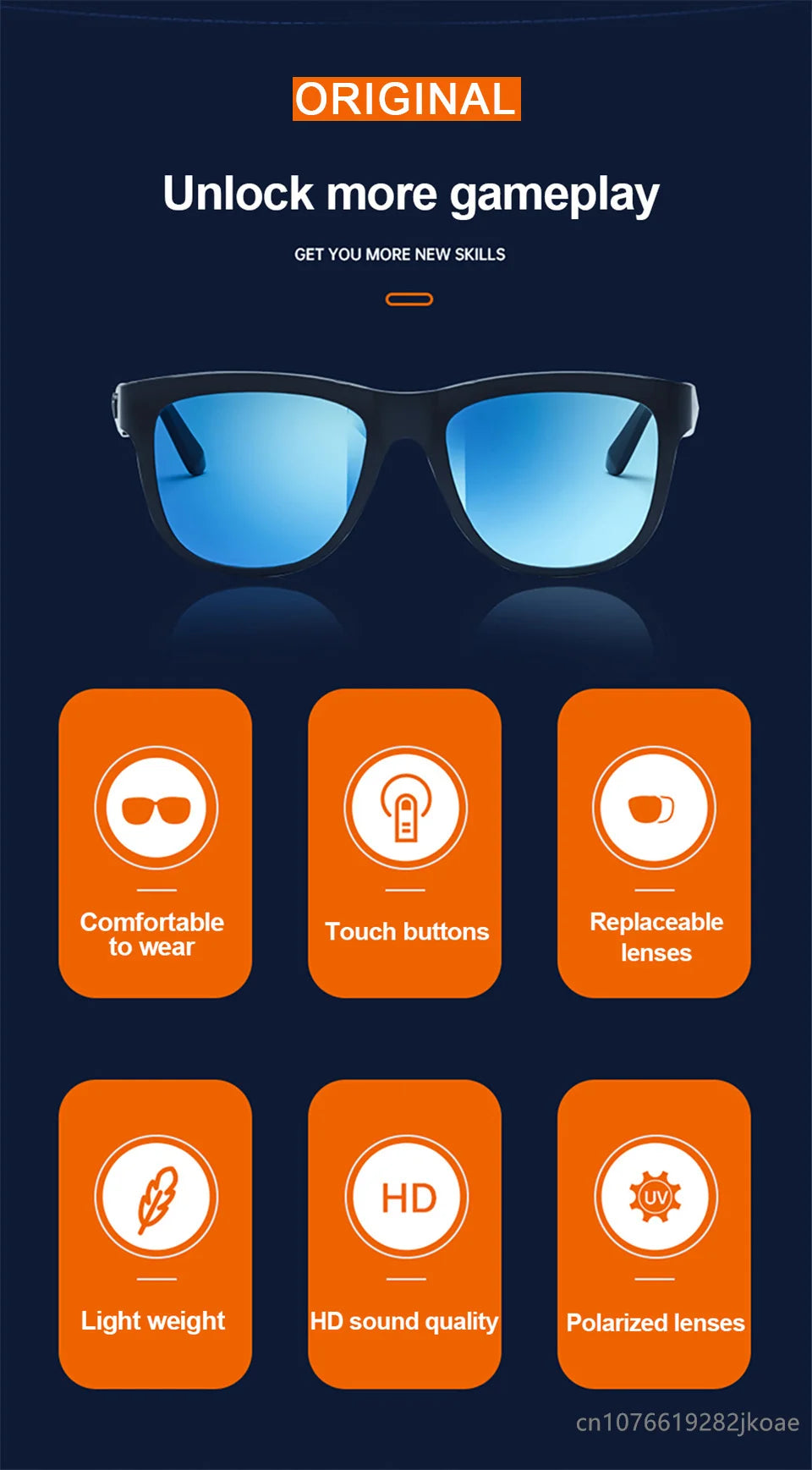 Lecoo C8 Smart Glasses – Wireless Bluetooth 5.0 Headset with HD Mic