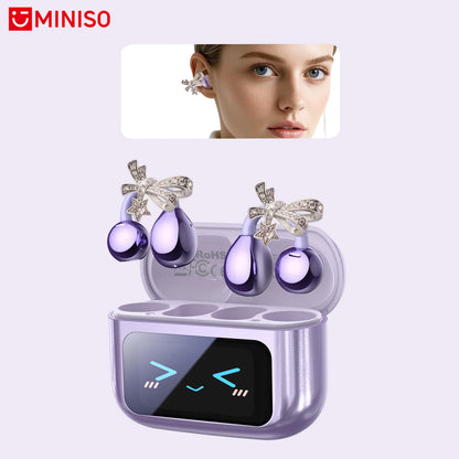 MINISO MS201 Bluetooth EarClip Headphones – AI Translator, 60H Playtime